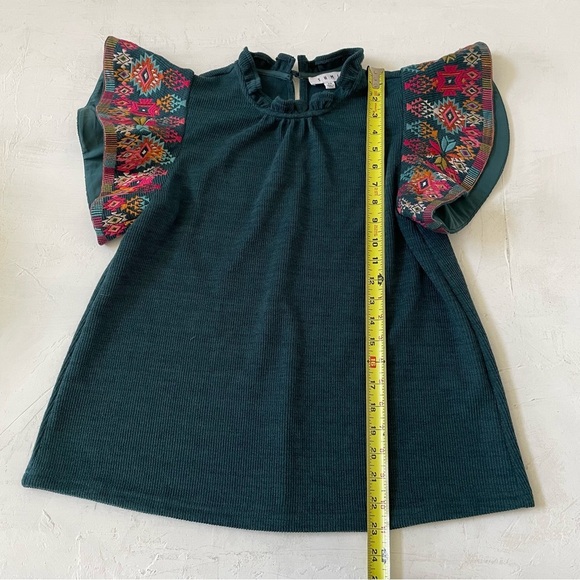 THML It's All You Teal Blue Embroidered Blouse Size XS - Picture 7 of 9